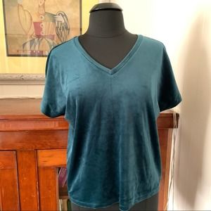 Loft Green Velour Tee Shirt-S